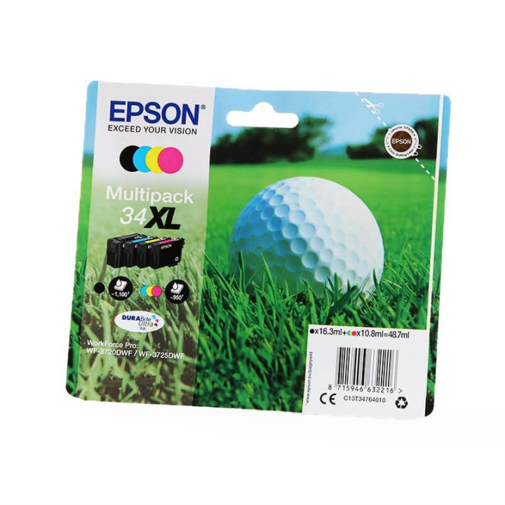 EPSON Blekk C13T34764010 34XL Multipack Golf Ball i gruppen Datautstyr / Skrivere og tilbehør / Blekk og toner / Blekkpatroner / Epson hos TP E-commerce Nordic AB (C26834)