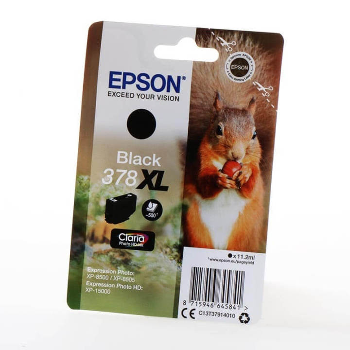 EPSON Blekk C13T37914010 378XL Svart Squirrel i gruppen Datautstyr / Skrivere og tilbehør / Blekk og toner / Blekkpatroner / Epson hos TP E-commerce Nordic AB (C26843)