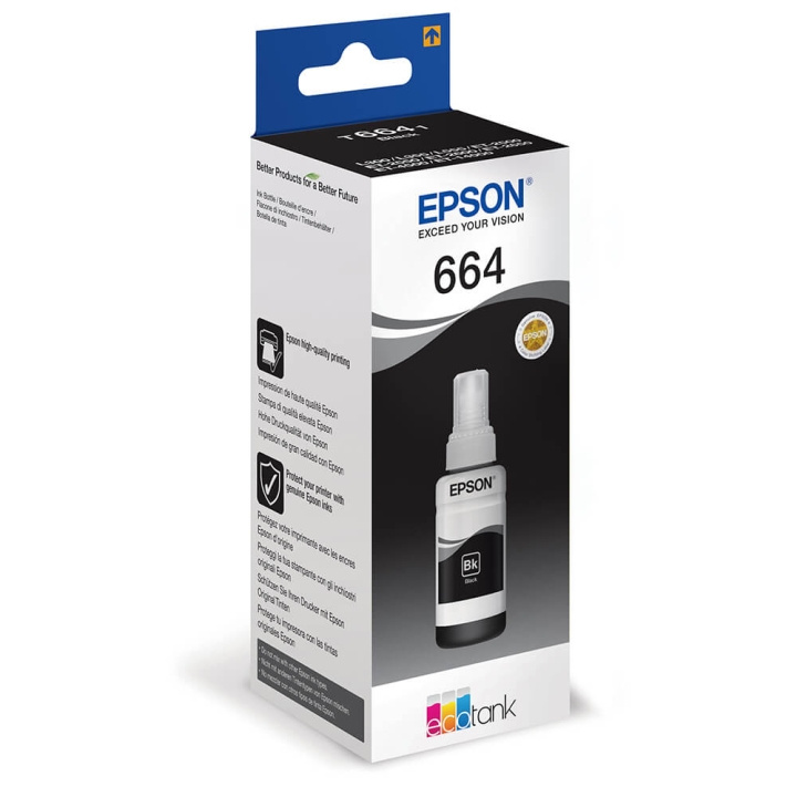 Epson Blekk C13T664140 664 Svart Ecotank i gruppen Datautstyr / Skrivere og tilbehør / Blekk og toner / Blekkpatroner / Epson hos TP E-commerce Nordic AB (C26849)