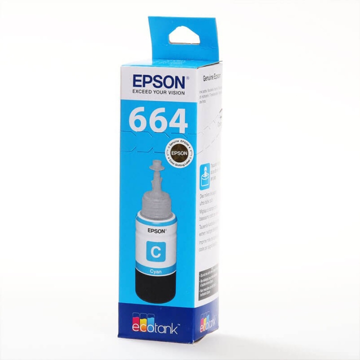 EPSON Blekk C13T664240 664 Cyan Ecotank i gruppen Datautstyr / Skrivere og tilbehør / Blekk og toner / Blekkpatroner / Epson hos TP E-commerce Nordic AB (C26850)