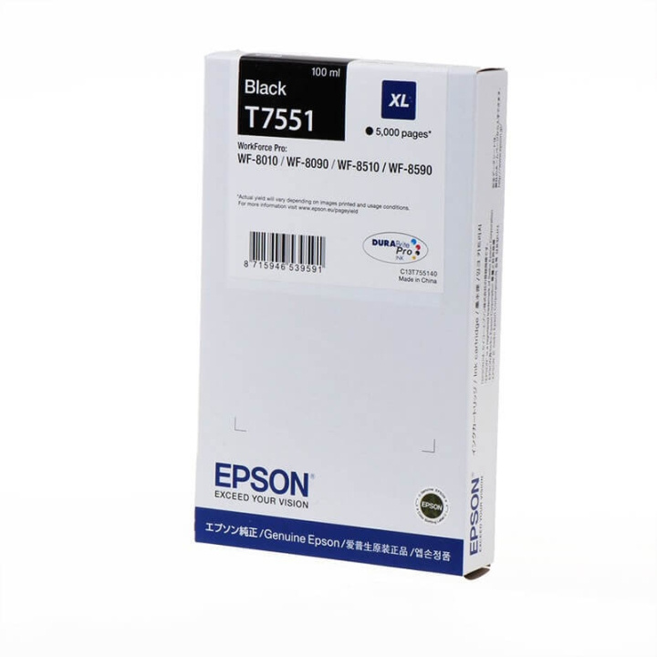 EPSON Blekk C13T755140 T7551 XL Svart i gruppen Datautstyr / Skrivere og tilbehør / Blekk og toner / Blekkpatroner / Epson hos TP E-commerce Nordic AB (C26862)