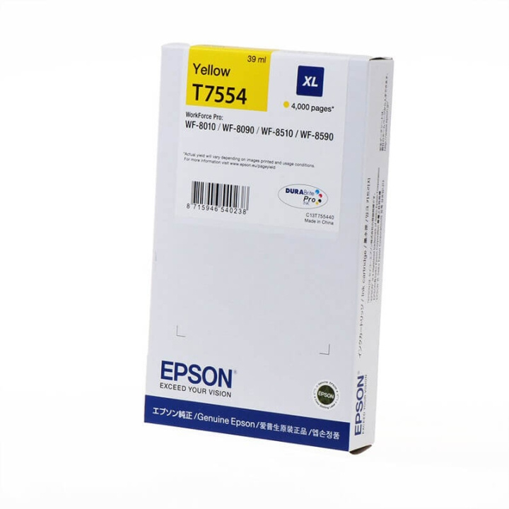 EPSON Blekk C13T755440 T7554 XL Gul i gruppen Datautstyr / Skrivere og tilbehør / Blekk og toner / Blekkpatroner / Epson hos TP E-commerce Nordic AB (C26865)