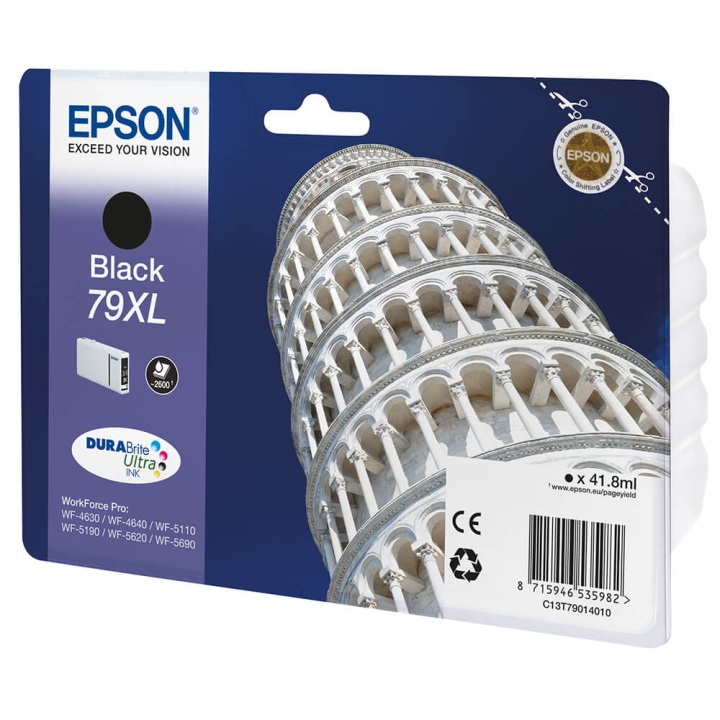 EPSON Blekk C13T79014010 79XL Svart Tower of Pisa i gruppen Datautstyr / Skrivere og tilbehør / Blekk og toner / Blekkpatroner / Epson hos TP E-commerce Nordic AB (C26869)