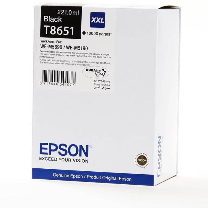 EPSON Blekk C13T865140 T8651 XXL Svart i gruppen Datautstyr / Skrivere og tilbehør / Blekk og toner / Blekkpatroner / Epson hos TP E-commerce Nordic AB (C26873)