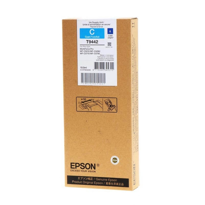 EPSON Blekk C13T944240 T9442 Cyan i gruppen Datautstyr / Skrivere og tilbehør / Blekk og toner / Blekkpatroner / Epson hos TP E-commerce Nordic AB (C26881)