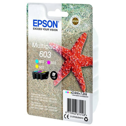 Epson Bläck C13T03U54010 603 Multipack, Sjöstjärna i gruppen Datautstyr / Skrivere og tilbehør / Blekk og toner / Blekkpatroner / Epson hos TP E-commerce Nordic AB (C26899)