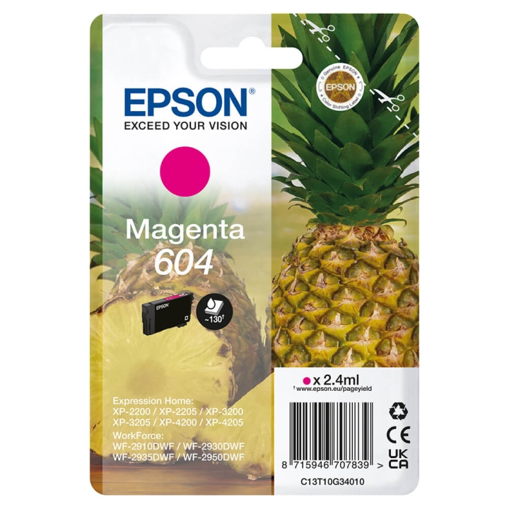 EPSON Blekk C13T10G34010 604 Magenta Ananas i gruppen Datautstyr / Skrivere og tilbehør / Blekk og toner / Blekkpatroner / Epson hos TP E-commerce Nordic AB (C26918)