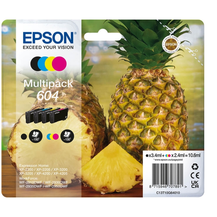 EPSON Blekk C13T10G64010 604 Multipak Ananas i gruppen Datautstyr / Skrivere og tilbehør / Blekk og toner / Blekkpatroner / Epson hos TP E-commerce Nordic AB (C26920)