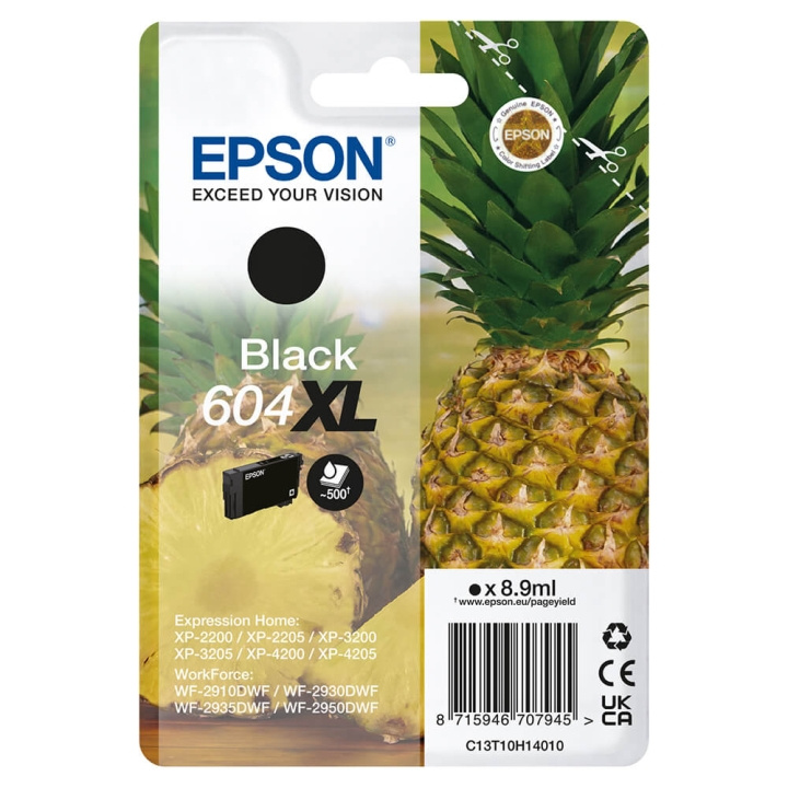 EPSON Blekk C13T10H14010 604XL Svart Ananas i gruppen Datautstyr / Skrivere og tilbehør / Blekk og toner / Blekkpatroner / Epson hos TP E-commerce Nordic AB (C26921)