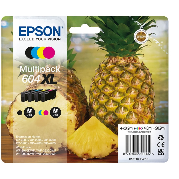 Epson Blekk C13T10H64010 604XL Multipak Ananas i gruppen Datautstyr / Skrivere og tilbehør / Blekk og toner / Blekkpatroner / Epson hos TP E-commerce Nordic AB (C26925)