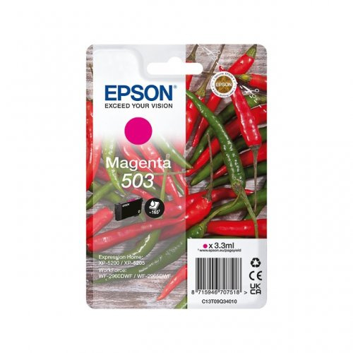Epson Ink C13T09Q34010 503 Magenta Chili i gruppen Datautstyr / Skrivere og tilbehør / Blekk og toner / Blekkpatroner / Epson hos TP E-commerce Nordic AB (C26934)