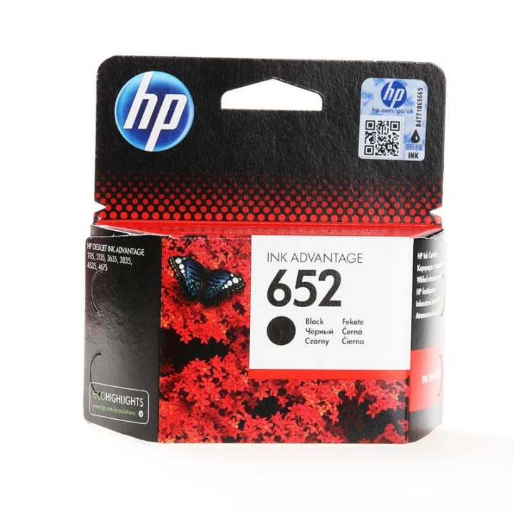 HP Blekk F6V25AE 652 Svart i gruppen Datautstyr / Skrivere og tilbehør / Blekk og toner / Toner / HP hos TP E-commerce Nordic AB (C26994)