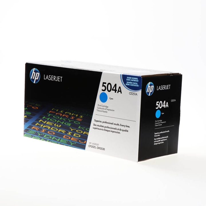 HP Toner CE251A 504A Cyan i gruppen Datautstyr / Skrivere og tilbehør / Blekk og toner / Toner / HP hos TP E-commerce Nordic AB (C27103)