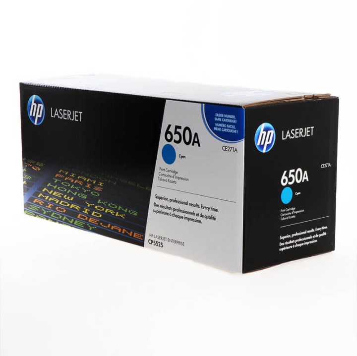 HP Toner CE271A 650A Cyan i gruppen Datautstyr / Skrivere og tilbehør / Blekk og toner / Toner / HP hos TP E-commerce Nordic AB (C27116)