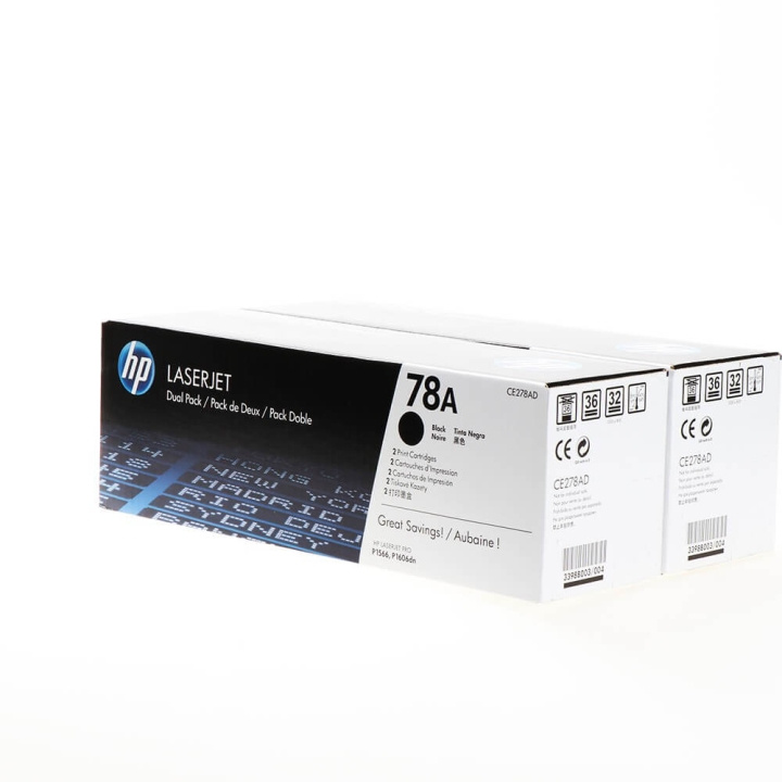 HP Toner CE278AD 78A Svart 2-pack i gruppen Datautstyr / Skrivere og tilbehør / Blekk og toner / Toner / HP hos TP E-commerce Nordic AB (C27122)