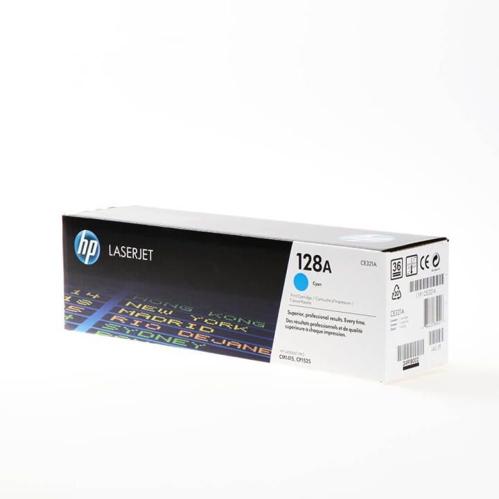 HP Toner CE321A 128A Cyan i gruppen Datautstyr / Skrivere og tilbehør / Blekk og toner / Toner / HP hos TP E-commerce Nordic AB (C27132)