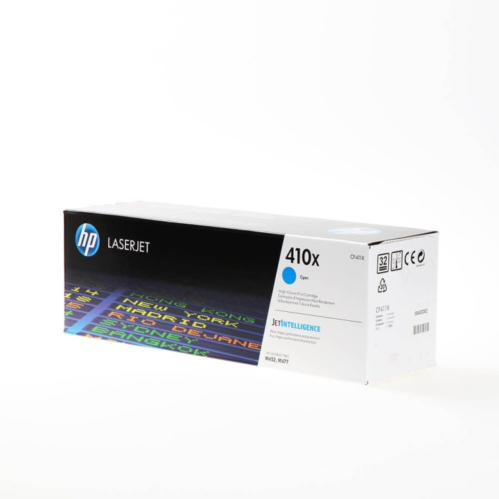 HP Toner CF411X 410X Cyan i gruppen Datautstyr / Skrivere og tilbehør / Blekk og toner / Toner / HP hos TP E-commerce Nordic AB (C27257)