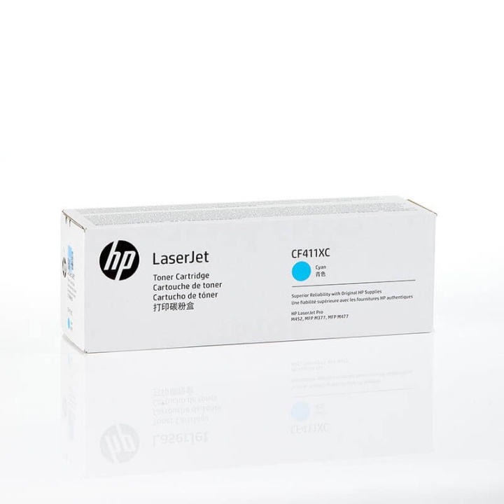 HP Toner CF411XC 410X Cyan, kontrakt i gruppen Datautstyr / Skrivere og tilbehør / Blekk og toner / Toner / HP hos TP E-commerce Nordic AB (C27258)