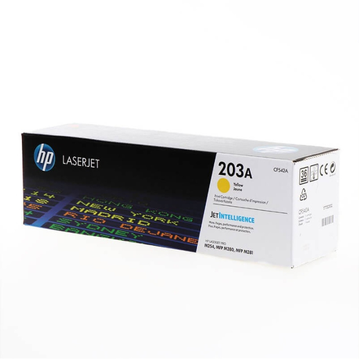 HP Toner CF542A 203A Gul i gruppen Datautstyr / Skrivere og tilbehør / Blekk og toner / Toner / HP hos TP E-commerce Nordic AB (C27281)