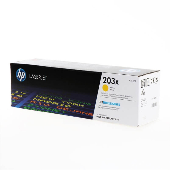 HP Toner CF542X 203X Gul i gruppen Datautstyr / Skrivere og tilbehør / Blekk og toner / Toner / HP hos TP E-commerce Nordic AB (C27282)