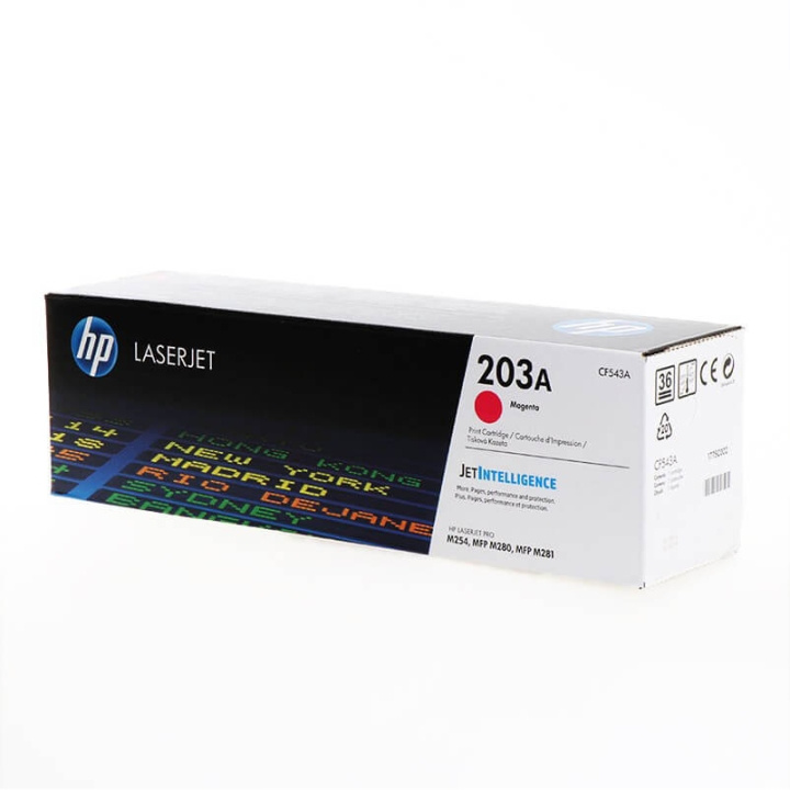 HP Toner CF543A 203A Magenta i gruppen Datautstyr / Skrivere og tilbehør / Blekk og toner / Toner / HP hos TP E-commerce Nordic AB (C27283)