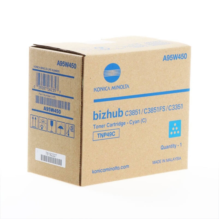 Konica Minolta Toner A95W450 TNP49 Cyan i gruppen Datautstyr / Skrivere og tilbehør / Blekk og toner / Toner / Konica Minolta hos TP E-commerce Nordic AB (C27515)