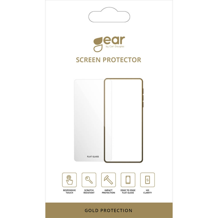 GEAR Skjermbeskytter 2.5D Gold Case Friendly - iPhone 15 i gruppen SMARTTELEFON & NETTBRETT / Mobilbeskyttelse / Apple / iPhone 15 hos TP E-commerce Nordic AB (C28587)