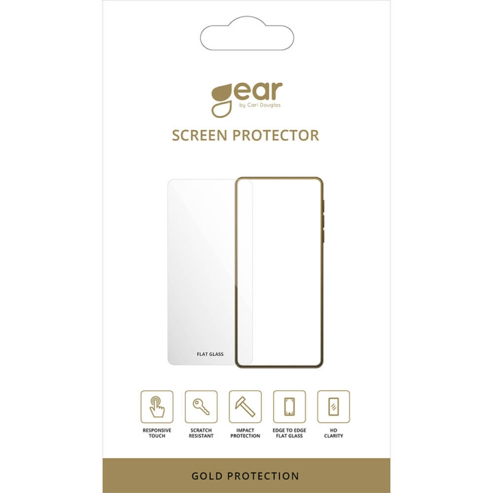 Gear Skjermbeskytter 2.5D Gold Case Friendly - iPhone 15 Pro Max i gruppen SMARTTELEFON & NETTBRETT / Mobilbeskyttelse / Apple / iPhone 15 hos TP E-commerce Nordic AB (C28590)