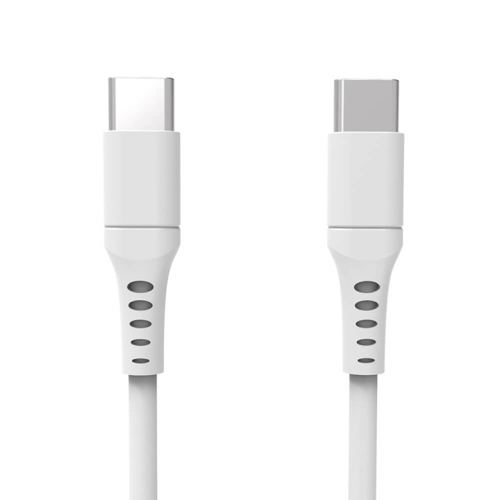 GEAR Ladekabel USB-C til USB-C 2.0 3m Hvit Rund Kabel i gruppen SMARTTELEFON & NETTBRETT / Ladere og Kabler / Kabler / Kabler type C hos TP E-commerce Nordic AB (C28620)