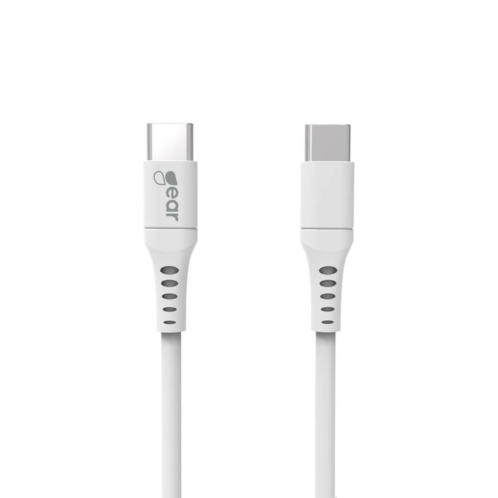 GEAR Ladekabel USB-C til USB-C 2.0 1m Hvit Rund Kabel i gruppen SMARTTELEFON & NETTBRETT / Ladere og Kabler / Kabler / Kabler type C hos TP E-commerce Nordic AB (C28623)