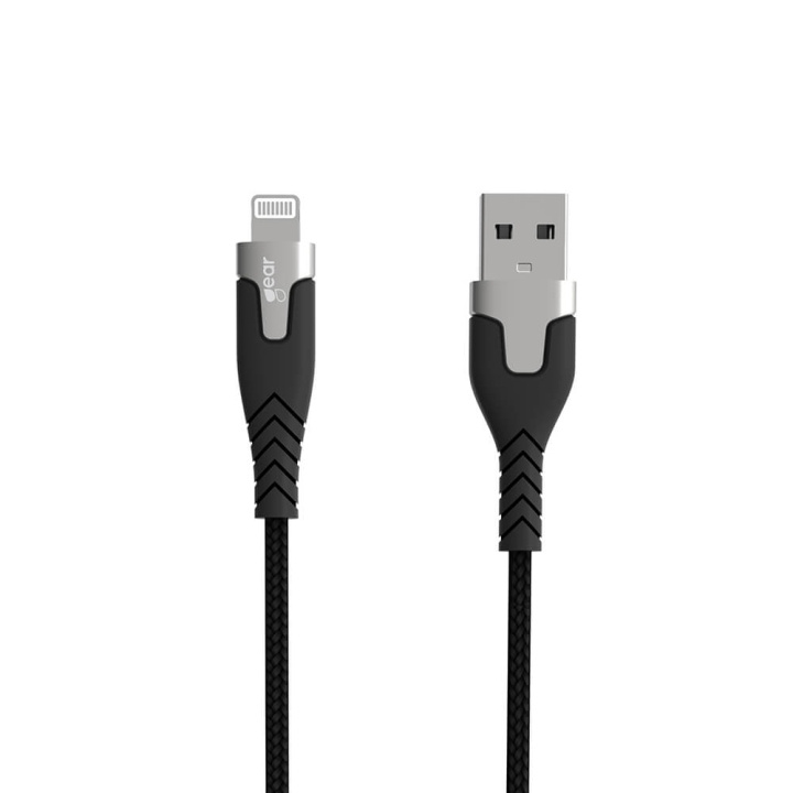 GEAR Ladekabel PRO USB-A til Lightning C89 1.5m Svart Kevlarkabel med Metallkoblinger i gruppen SMARTTELEFON & NETTBRETT / Ladere og Kabler / Kabler / Kabler Lightning hos TP E-commerce Nordic AB (C28625)