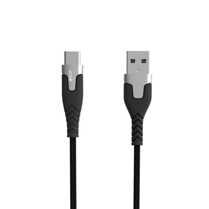 GEAR Ladekabel PRO USB-A til USB-C 2.0 1.5m Svart Kevlarkabel med Metallkoblinger i gruppen SMARTTELEFON & NETTBRETT / Ladere og Kabler / Kabler / Kabler type C hos TP E-commerce Nordic AB (C28626)