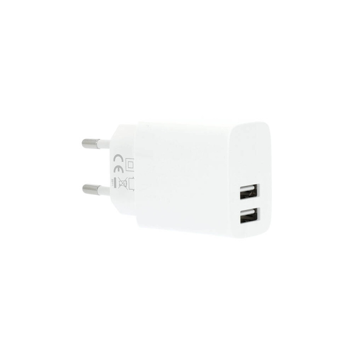 Gear Lader 220V 2xUSB-A 3,4A Hvit i gruppen SMARTTELEFON & NETTBRETT / Ladere og Kabler / Vegglader / Vegglader USB hos TP E-commerce Nordic AB (C28636)
