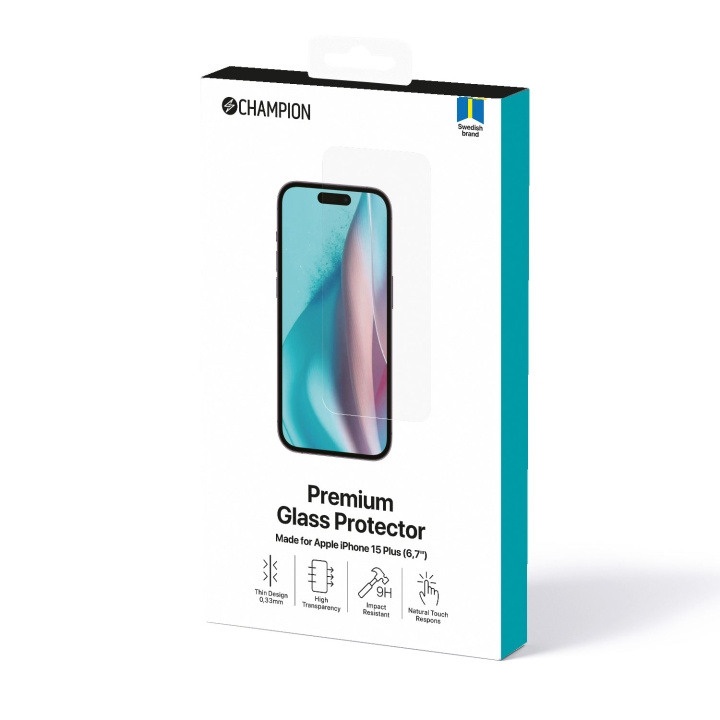 Champion Skjermbeskytter iPhone 16 Plus / 15 Plus Svart i gruppen SMARTTELEFON & NETTBRETT / Mobilbeskyttelse / Apple / iPhone 15 hos TP E-commerce Nordic AB (C28821)