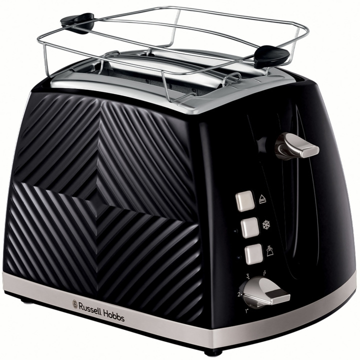 Russell Hobbs Brödrost Svart Groove 2S Toast 26390-56 i gruppen HJEM, HUS OG HAGE / Husholdningsapparater / Brødristere og toastjern / Brødristere hos TP E-commerce Nordic AB (C28853)