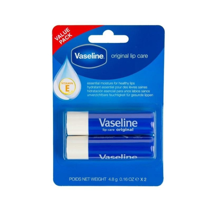 Vaseline Lip Care Original 2 x 4.8g i gruppen HELSE OG SKJØNNHET / Makeup / Lepper / Leppepomade hos TP E-commerce Nordic AB (C29045)