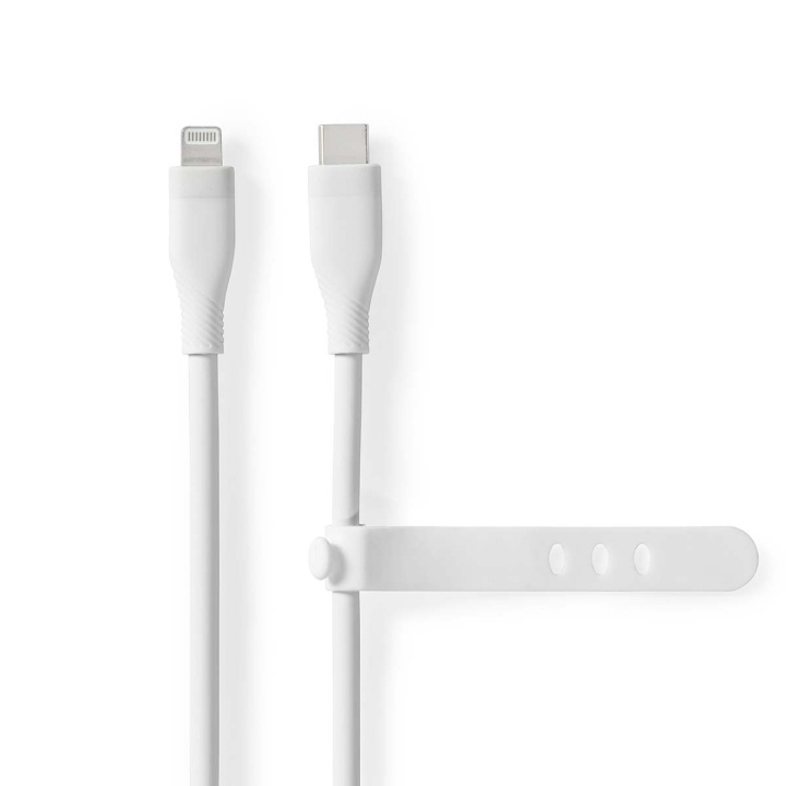 Nedis Lightning Kabel | USB 2.0 | Apple Lightning 8-Pinners | USB-C™ Hann | 480 Mbps | Nikkel belagt | 1.50 m | Rund | Silikon | Hvit | Boks i gruppen SMARTTELEFON & NETTBRETT / Ladere og Kabler / Kabler / Kabler Lightning hos TP E-commerce Nordic AB (C29289)