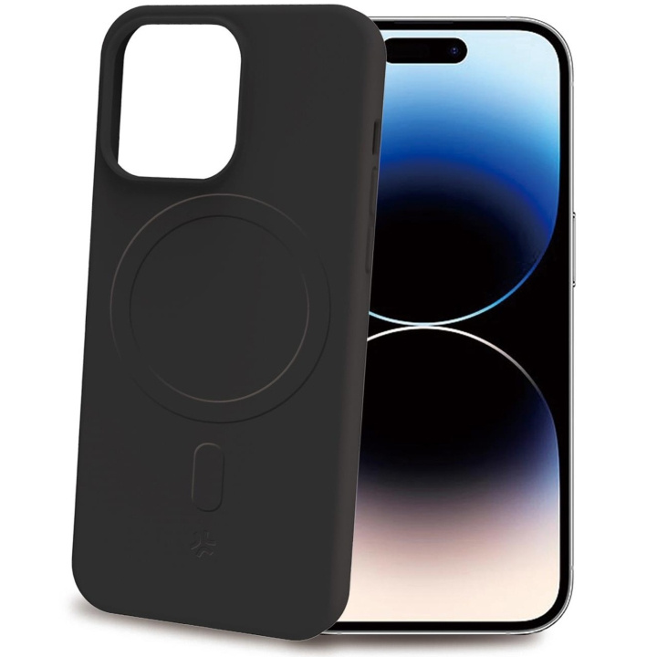 Celly Cromomag Magnetic Soft rubber case MagSafe iPhone 15 Pro Svart i gruppen SMARTTELEFON & NETTBRETT / Mobilbeskyttelse / Apple / iPhone 15 hos TP E-commerce Nordic AB (C29502)