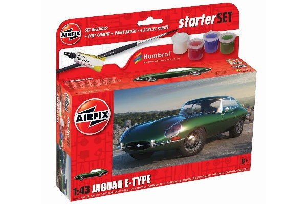 AIRFIX Small Starter Set 1:43 Jaguar E-Type i gruppen SPORT, FRITID & HOBBY / Hobby / Plastmodeller / Biler hos TP E-commerce Nordic AB (C29545)