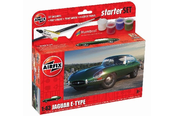 Airfix Lite startsett 1:43 Jaguar E-Type i gruppen SPORT, FRITID & HOBBY / Hobby / Plastmodeller / Biler hos TP E-commerce Nordic AB (C29545)
