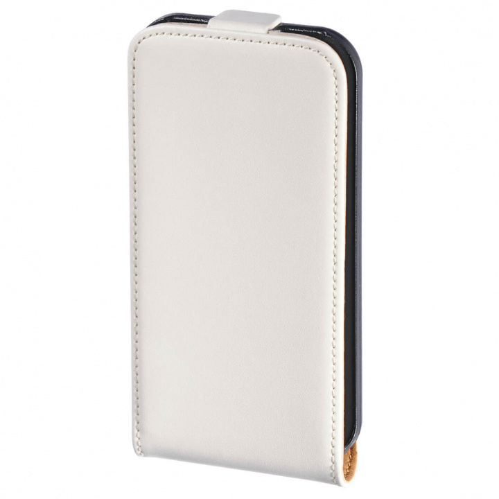 Hama Mobilväska Flip-Front iPhone4s Läder Vit i gruppen SMARTTELEFON & NETTBRETT / Mobilbeskyttelse / Apple / Eldre Apple-modeller hos TP E-commerce Nordic AB (C30189)