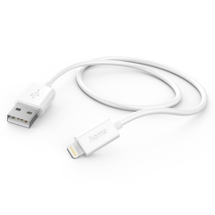 Hama Ladekabel USB-A till Lightning Hvit 1.0m i gruppen SMARTTELEFON & NETTBRETT / Ladere og Kabler / Kabler / Kabler Lightning hos TP E-commerce Nordic AB (C30214)