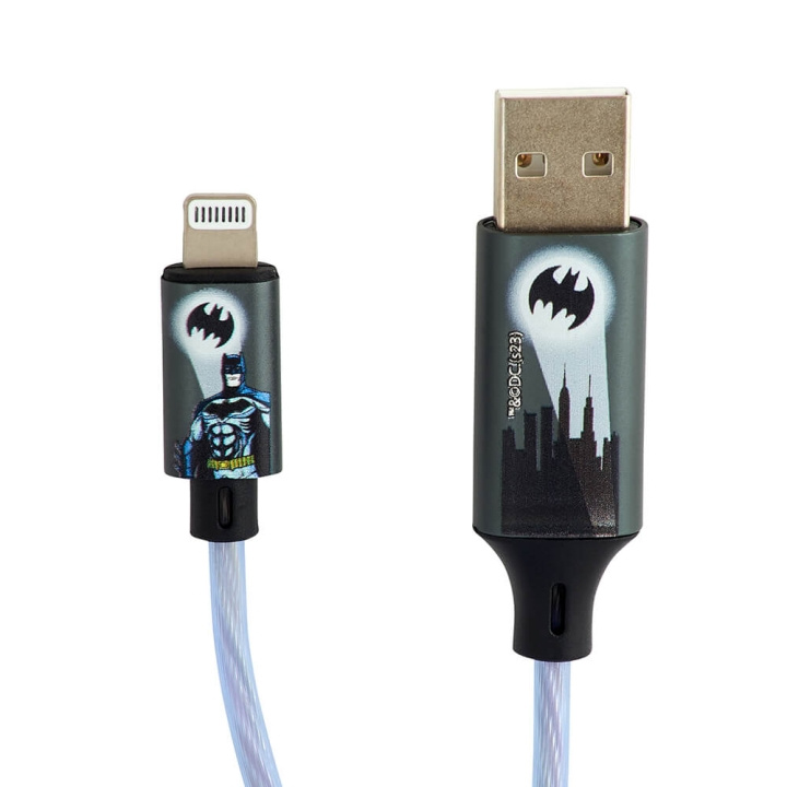 BATMAN USB A til Lightning Light-Up 1.2m MFI Bat Logo i gruppen SMARTTELEFON & NETTBRETT / Ladere og Kabler / Kabler / Kabler Lightning hos TP E-commerce Nordic AB (C30315)