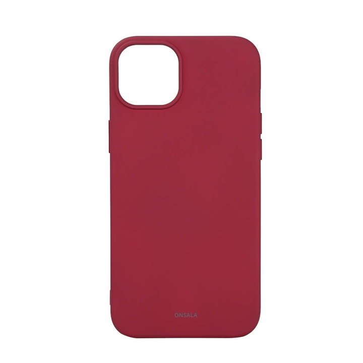 ONSALA Back Sil Touch Recycled MagSerie iPhone 15 Plus Deep Red i gruppen SMARTTELEFON & NETTBRETT / Mobilbeskyttelse / Apple / iPhone 15 hos TP E-commerce Nordic AB (C30384)