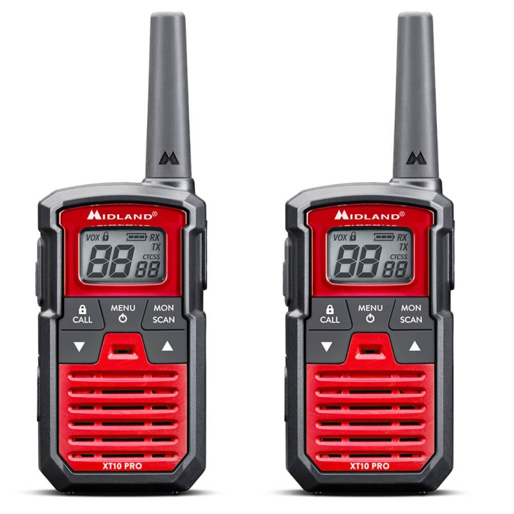 MIDLAND Walkie Talkie XT10 Pro Svart/Rød i gruppen SPORT, FRITID & HOBBY / Friluftsliv / Walkie talkie hos TP E-commerce Nordic AB (C30402)