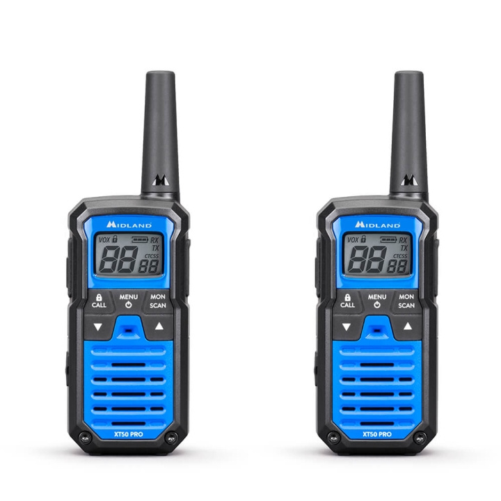 MIDLAND Walkie Talkie XT50 Pro Duo Svart/Blå i gruppen SPORT, FRITID & HOBBY / Friluftsliv / Walkie talkie hos TP E-commerce Nordic AB (C30404)