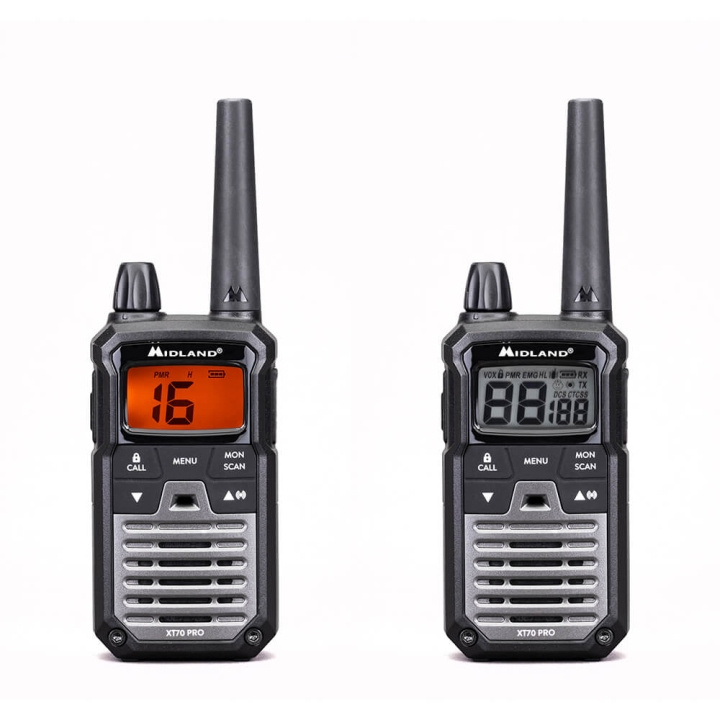 MIDLAND Walkie Talkie XT70 Pro Duo Svart/Mørkegrå i gruppen SPORT, FRITID & HOBBY / Friluftsliv / Walkie talkie hos TP E-commerce Nordic AB (C30405)