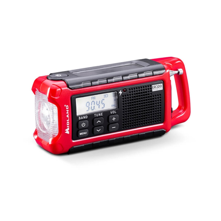 Midland Emergency Radio Power Bank ER200 Red Black i gruppen Elektronikk / Lyd & Bilde / Hjemmekino, HiFi og bærbar / Radio & Vekkerklokker / Radio hos TP E-commerce Nordic AB (C30407)
