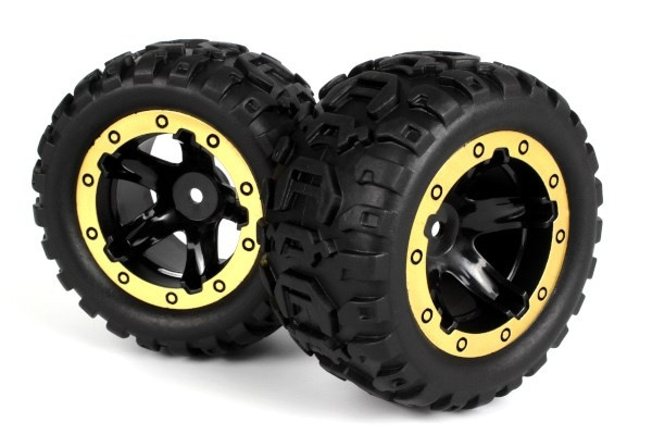 BLACKZON Slyder MT Wheels/Tires Assembled (Black/Gold) i gruppen LEKER, BARN OG BABY / Radiostyrt / Reservedeler & Ekstra tilbehør / Blackzon hos TP E-commerce Nordic AB (C30766)