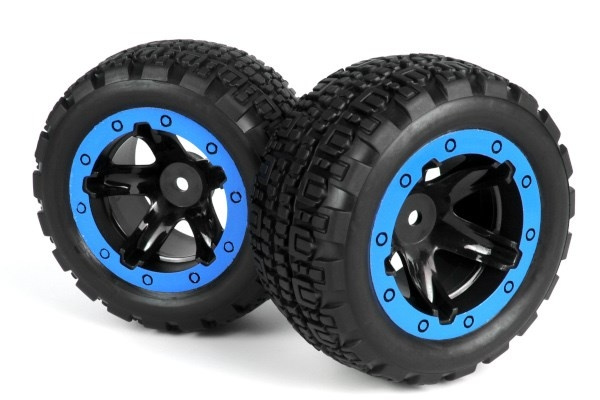 BLACKZON Slyder ST Wheels/Tires Assembled (Black/Blue) i gruppen LEKER, BARN OG BABY / Radiostyrt / Reservedeler & Ekstra tilbehør / Blackzon hos TP E-commerce Nordic AB (C30773)